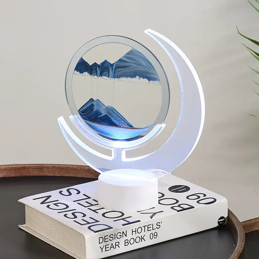 Moving Sand Art Table Lamp - 3D Moon Night Light