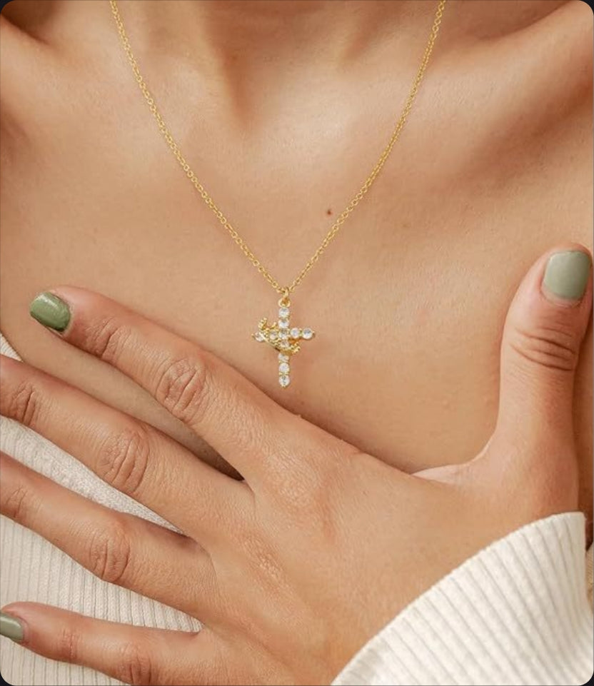 Crown Cross Necklace