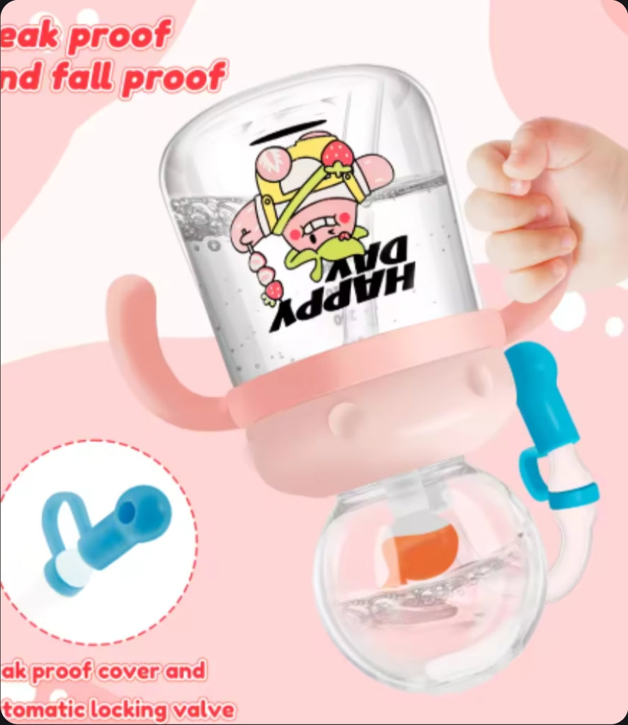 Children's Whale Cartoon Diving Fountain Water Bottle - Tritan Leakproof Sippy Cup (Various Sizes & Colors)