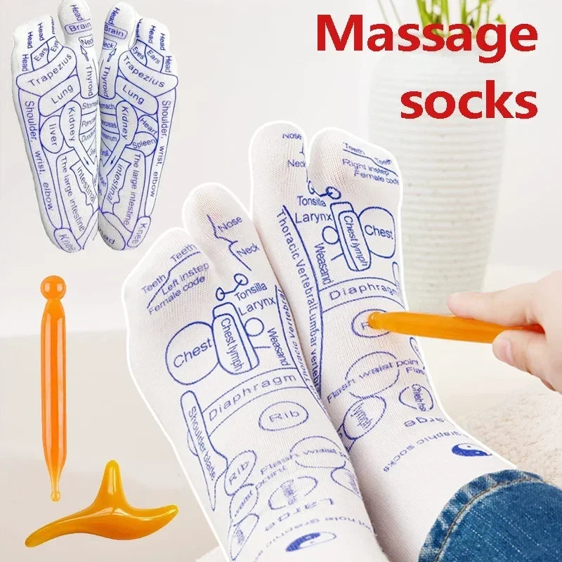 Reflexology Socks with Massage Tool (One Set)